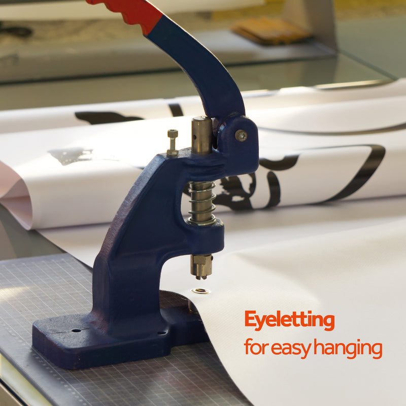 Banner eyeletting and finishing at Plus2Print Downpatrick