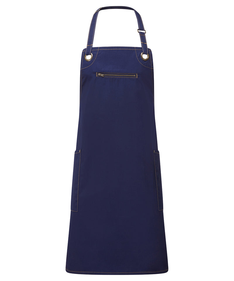 Premier - Barley' contrast stitch sustainable bib apron - PR121