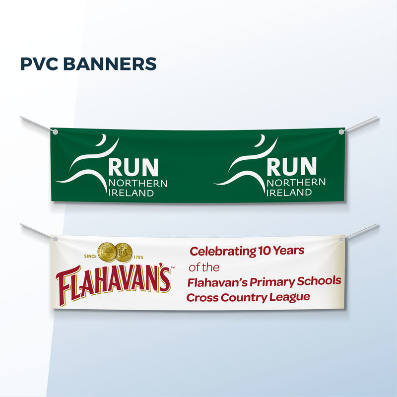 Custom sports and school banners printed by Plus2Print