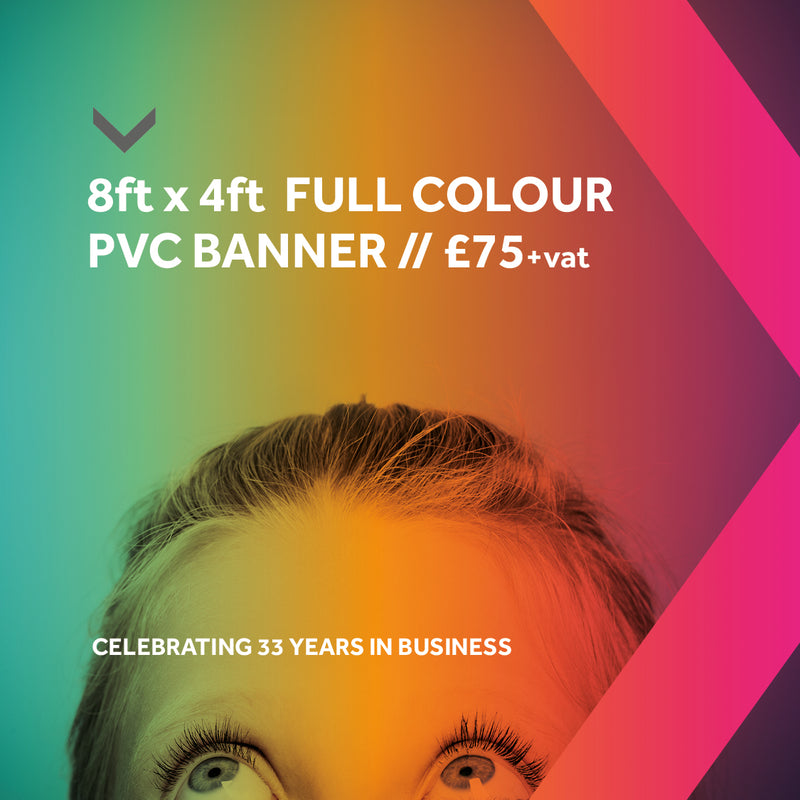33 Years Offer - 8ft x 4ft PVC Banner