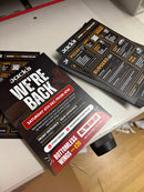 A5 flyers and DL menus printed by Plus2Print in Downpatrick