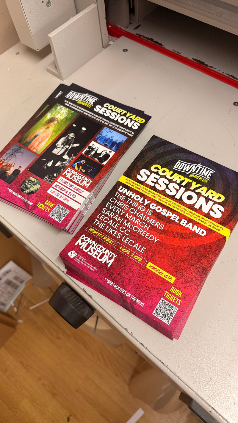Full colour event flyers printed by Plus2Print
