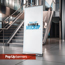 Pop up banner stand used as a branded exhibition display