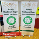 Full-colour pop up banner stand printed by Plus2Print in Downpatrick