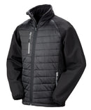 RESULT - Black compass padded softshell jacket