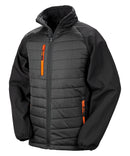 RESULT - Black compass padded softshell jacket