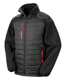 RESULT - Black compass padded softshell jacket