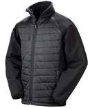 RESULT - Black compass padded softshell jacket
