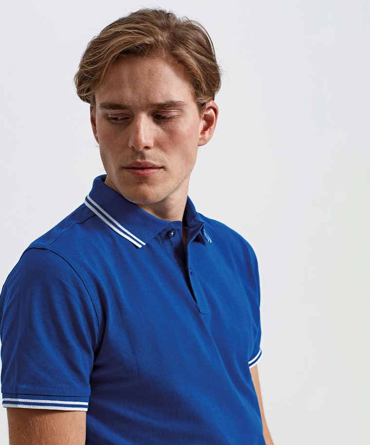 Men's classic fit tipped polo - AQ011