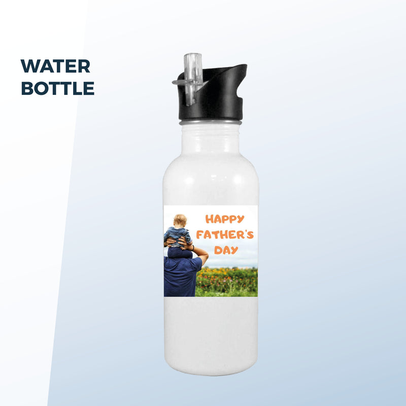White Water Bottle with Straw (650ml)