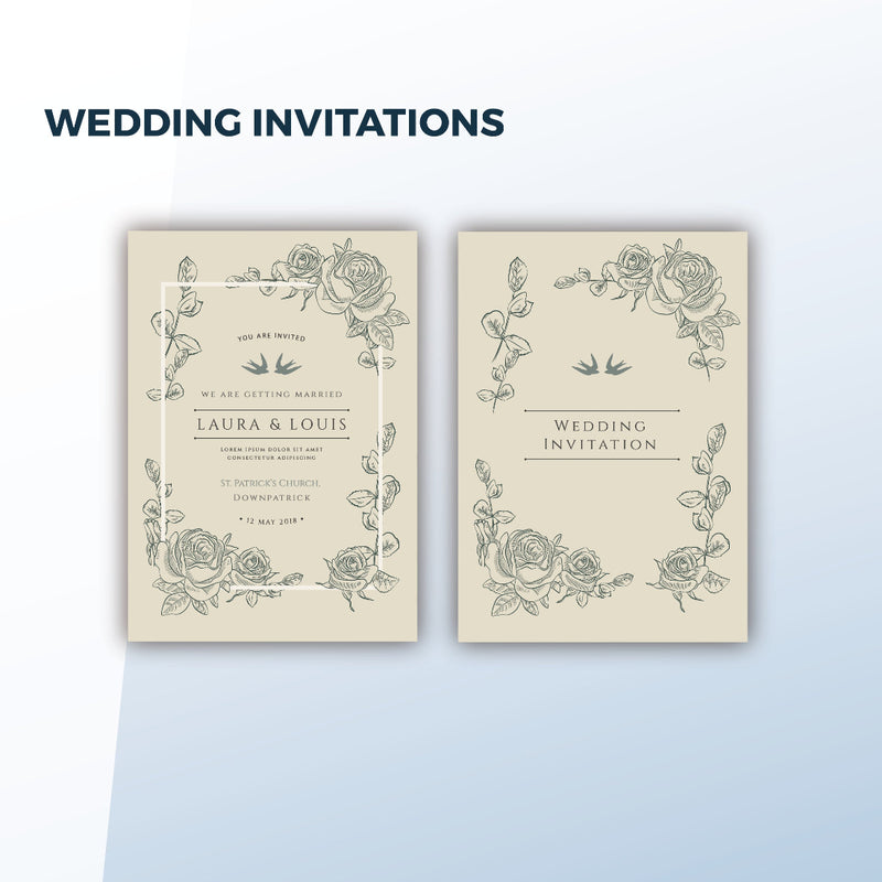Wedding Invitations (folded A5 to A6)