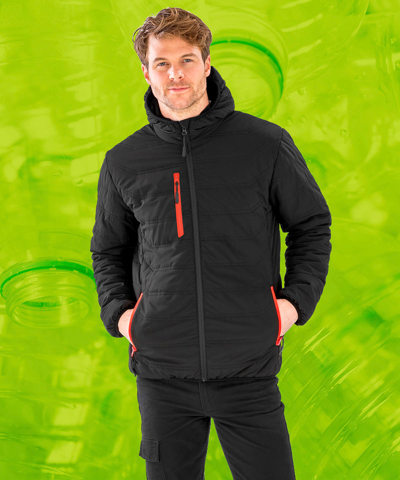 RESULT - Recycled black compass padded winter jacket - R240X