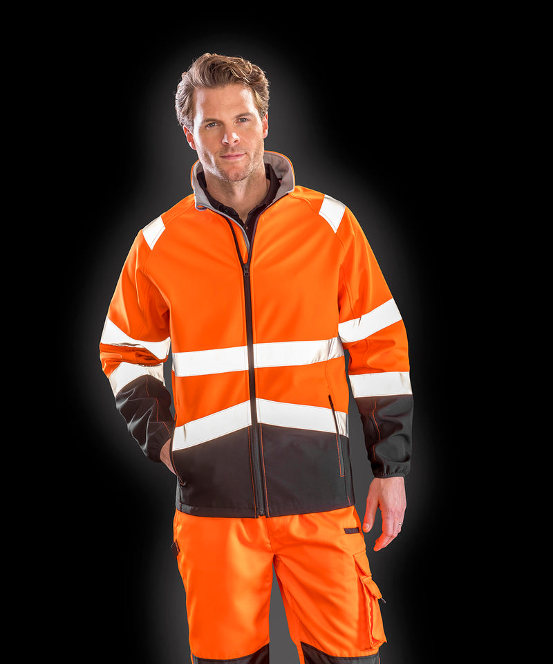 RESULT - Printable Hi Vis Safety Softshell jacket - R450X